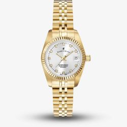 Jacques du Manoir Ladies Inspiration Elegance 26mm Silver Dial Gold Tone Bracelet Watch NRO.12