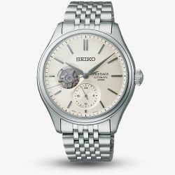 Seiko Mens Presage Shiro-Iro Open Heart Watch SPB469J1