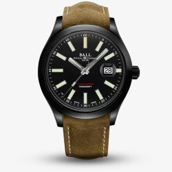 BALL Mens Engineer II Green Berets Leather Strap Watch NM2028C-L4CJ-BK