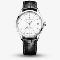 Ex-Display Baume & Mercier Mens Clifton Automatic Black Leather Strap Watch M0A10569