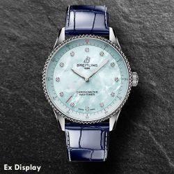 Ex-Display Breitling Navitimer 32 Blue Mother Of Pearl Diamond Dial Watch A77320171C1P1