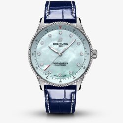 Breitling Navitimer 32 Blue Mother Of Pearl Diamond Dial Watch A77320171C1P1