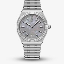 Breitling Ladies Chronomat Automatic 36 Grey Mother Of Pearl Dial Stainless Steel Bracelet Watch A10320591G1A1