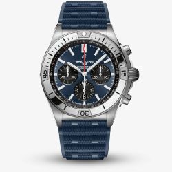 Breitling Chronomat B01 42 Blue Rubber Watch AB0134101C1S1