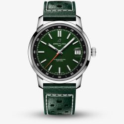 Breitling Mens Top Time B31 38mm Green & Silver Tone Watch AB3113171L1X1