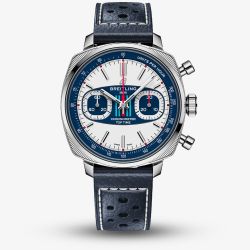 Breitling Mens Limited Edition Top Time 38 B01 Martini Racing Blue Leather Strap Chronometer Watch AB01772A1G1X1