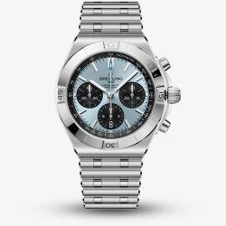 Breitling Mens Chronomat B01 42 Ice Blue Dial Stainless Steel Bracelet Watch PB0158101C1A1