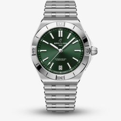 Breitling Mens Chronomat B31 40 Green Dial Stainless Steel Bracelet Watch AB3114101L1A1