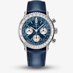 Breitling Mens Navitimer B09 Blue Chronograph Dial Strap Watch AB0950211C1X1