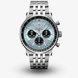 Breitling Mens Navitimer B01 Ice Blue Chronograph 43 Watch AB0138241C1A1