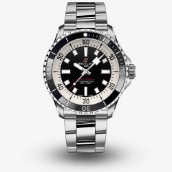 Breitling Mens Superocean Automatic 42 Black Dial & Stainless Steel Strap Watch A17375211B1A1