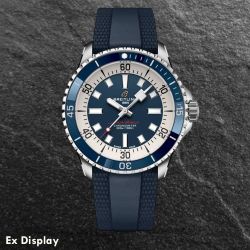 Ex-Display Breitling Mens Superocean Automatic 42 Blue Dial & Rubber Strap Watch A17375E71C1S1