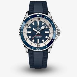 Breitling Mens Superocean Automatic 42 Blue Dial & Rubber Strap Watch A17375E71C1S1