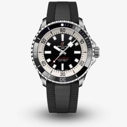 Breitling Mens Superocean Automatic 42 White & Black Dial Rubber Strap Watch A17375211B1S1