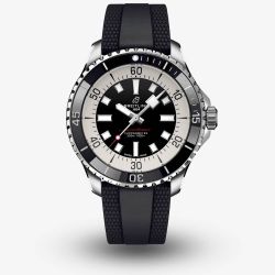 Breitling Mens Superocean 44mm Black Rubber Strap Watch A17376211B1S1