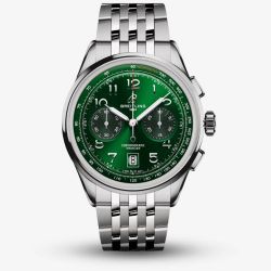 Breitling Mens Premier B01 Chronograph Green Dial Watch AB0145371L1A1
