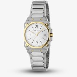Gucci Ladies G-Flat Two Tone Watch YA166506