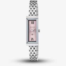 Gucci Ladies G-Frame Pink Rectangle Watch YA127516