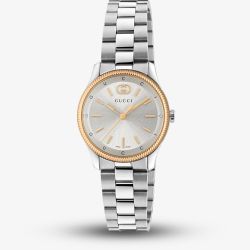Gucci Ladies G-Timeless Rose Gold Bezel Watch YA1265070