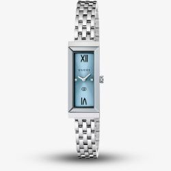 Gucci Ladies G-Frame Blue Rectangular Dial Watch YA127517