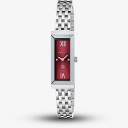 Gucci Ladies G-Frame Red Rectangular Dial Watch YA127518