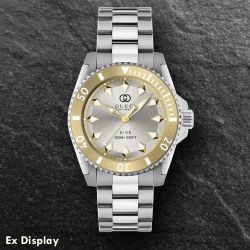 Ex-Display Gucci Dive Mens Gucci 40mm Automatic Two Tone Watch YA136357