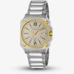 Gucci Ladies G-Flat Two Tone Watch YA166403