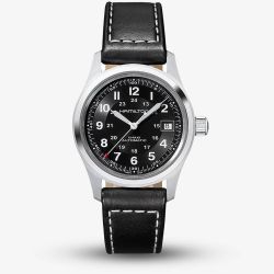Hamilton Khaki Field Black Leather Automatic Watch H70455733