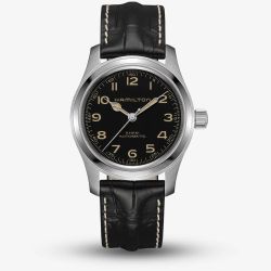 Hamilton Khaki Field Murph Black Leather Watch H70605731