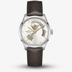 Hamilton Jazzmaster Open Heart Brown Leather Watch H32675551