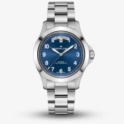 Hamilton Mens Khaki Field King Blue Dial Stainless Steel Watch H64475140
