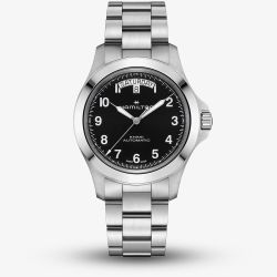 Hamilton Mens Khaki Field King Day-Date Black Dial Bracelet Watch H64475131