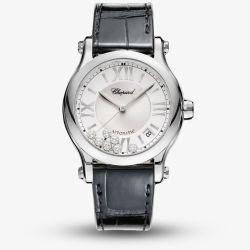 Chopard Happy Sport Silver Diamond Strap Watch 278559-3001