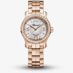 Chopard Happy Sport 18ct Rose-Gold Diamond Bracelet Watch 274893-5014