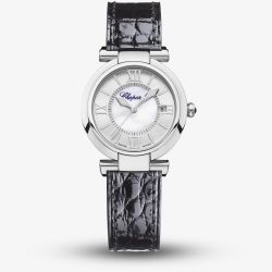 Chopard Imperiale Black Leather Mother of Pearl Watch 388563-3005