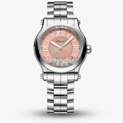 Chopard Ladies Happy Sport Pink Bracelet Watch 278559-3025