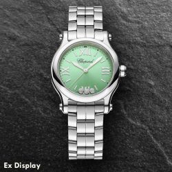 Ex-Display Chopard Ladies Happy Sport Green Dial Watch 278590-3013
