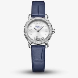 Chopard Ladies Happy Sport Blue Strap Watch 278620-3002