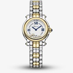 Chopard Ladies Happy Sport The First 26mm Two Tone Bracelet Watch 278633-4001