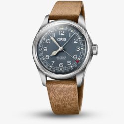 Oris Mens Big Crown Pointer Date Blue Dial Brown Leather Strap Watch 01 754 7785 4065-07 6 20 10