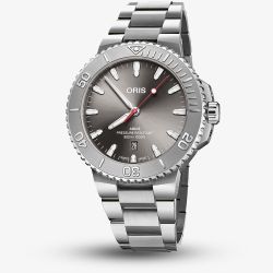 Oris Mens Aquis Date Relief Sunray Grey Dial Bracelet Watch 01 733 7789 4153-07 8 23 04PEB