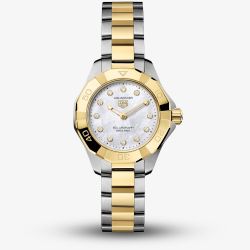 TAG Heuer Ladies Aquaracer Professional 100 Solargraph 28mm Two Colour Bracelet Watch WBP1422.BB0006