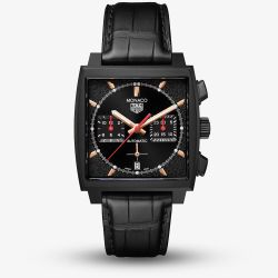 TAG Heuer Mens Special Edition Monaco Chronograph Titanium Leather Strap Watch CBL2180.FC6497