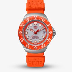 TAG Heuer Mens Limited Edition Formula 1 Solargraph Zandvoort Orange Rubber Strap Watch WBY111H.FT8128