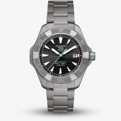 TAG Heuer Mens Aquaracer Professional 200 Solargraph Black Dial Titanium Bracelet Watch WBP1184.BF0008