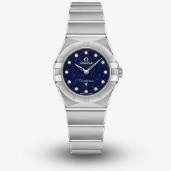 OMEGA Ladies Constellation Manhattan Blue Diamond Dial Bracelet Watch 131.10.25.60.53.001