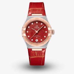 OMEGA Ladies Constellation Diamond Set Red Watch 131.23.29.20.99.002