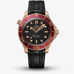OMEGA Seamaster Diver 300m Bronze Gold & Red Rubber Strap Watch Watch 210.92.42.20.01.003