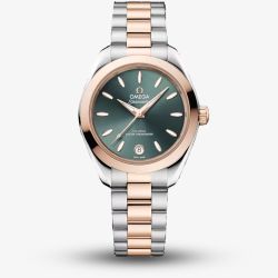 OMEGA Ladies Seamaster Aqua Terra 150m Two Tone Green Dial Watch 220.20.30.20.10.002