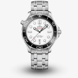 OMEGA Mens Seamaster Co-Axial Master Chronometer White Dial Bracelet Watch 210.30.42.20.04.001